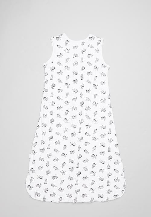Babes and Kids Linen - Zebra summer sleeping bag - black & white