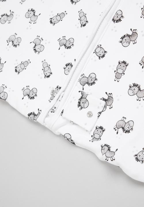 Babes and Kids Linen - Zebra summer sleeping bag - black & white