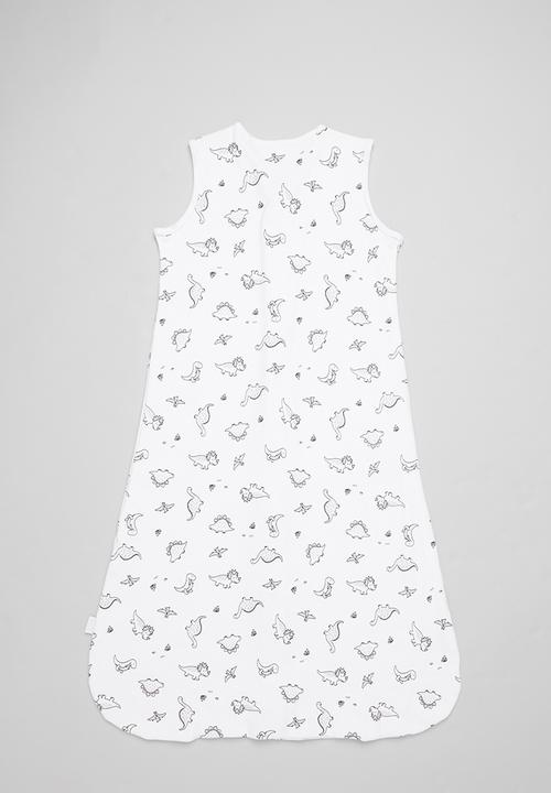 Babes and Kids Linen - Dino summer sleeping bag - black & white
