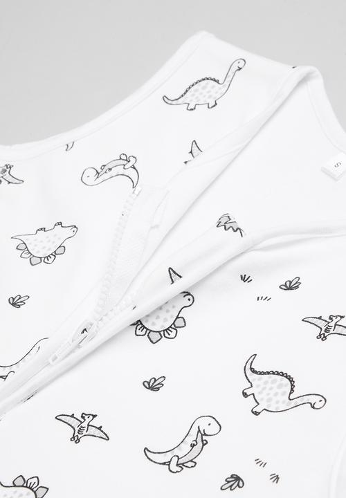 Babes and Kids Linen - Dino summer sleeping bag - black & white