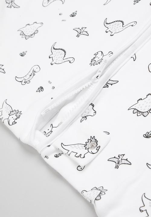 Babes and Kids Linen - Dino summer sleeping bag - black & white