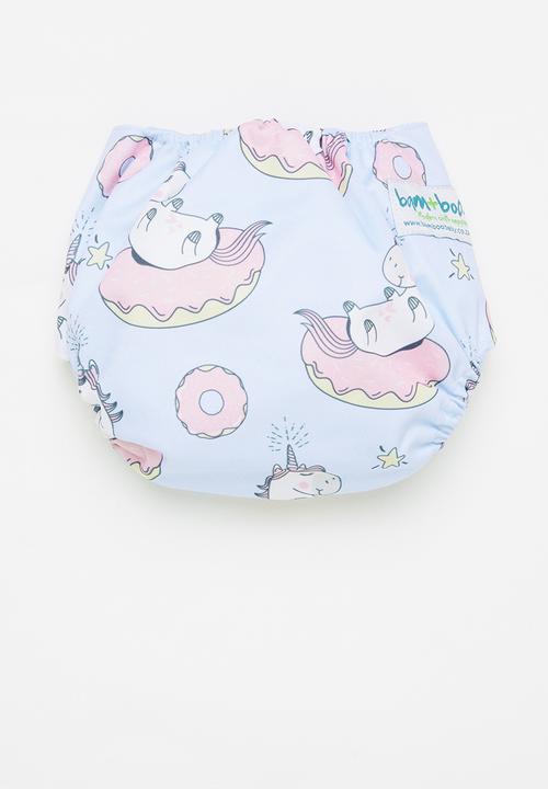 Bamboo Baby - Newborn all in one nappy - unicorn print 
