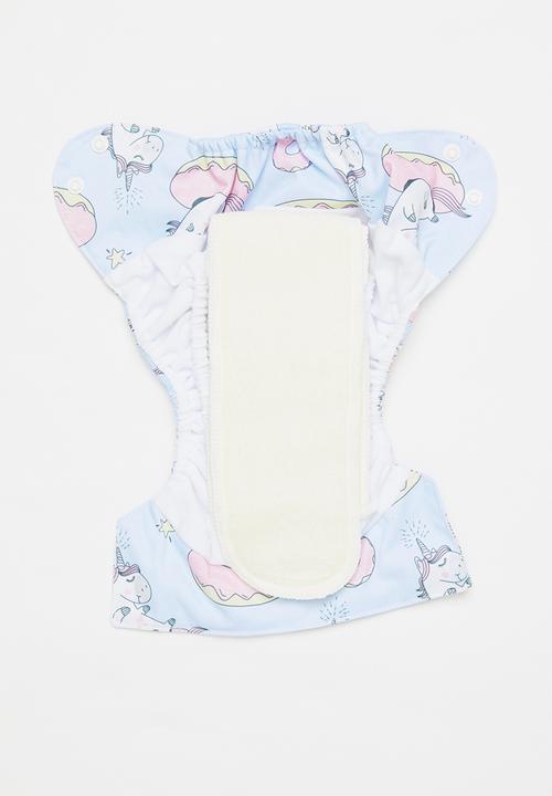 Bamboo Baby - Newborn all in one nappy - unicorn print 