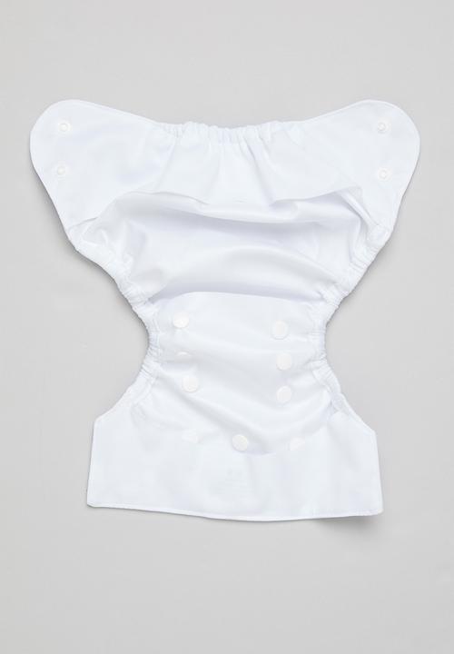 Bamboo Baby - Newborn waterproof cover - snap waist - white