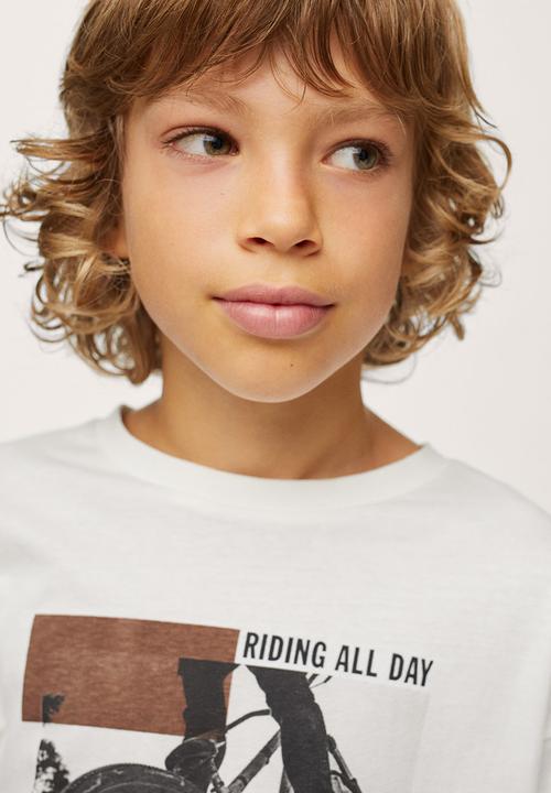 MANGO - T-shirt zoom - off white 