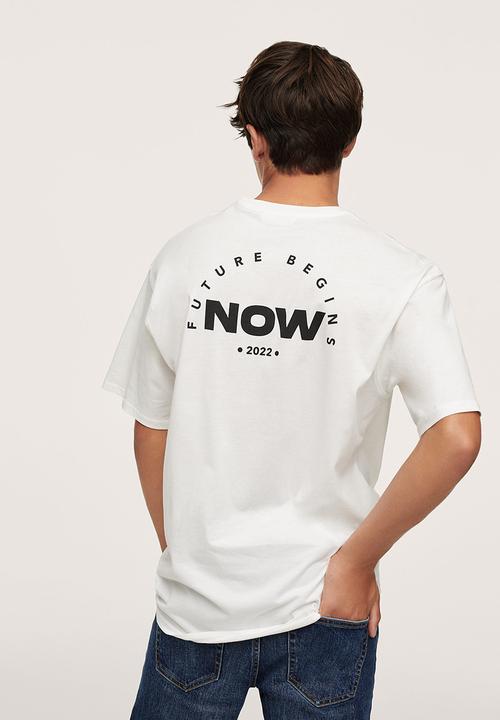 MANGO - T-shirt run - off white 