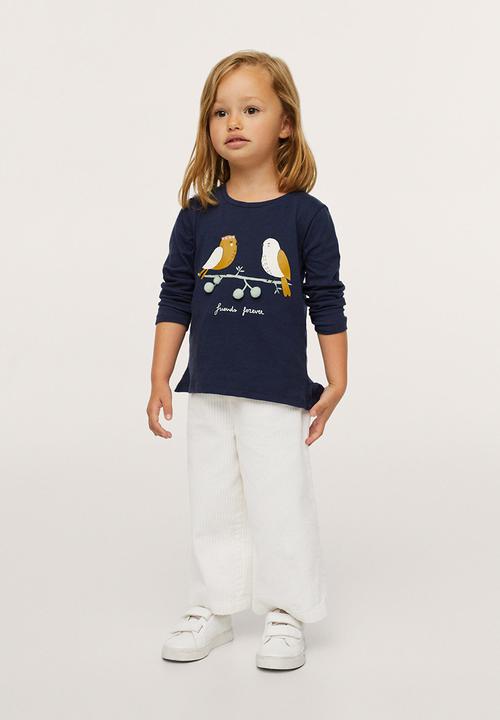 MANGO - T-shirt birdy - navy