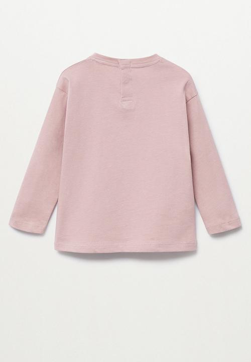 MANGO - T-shirt mfeliz - pink