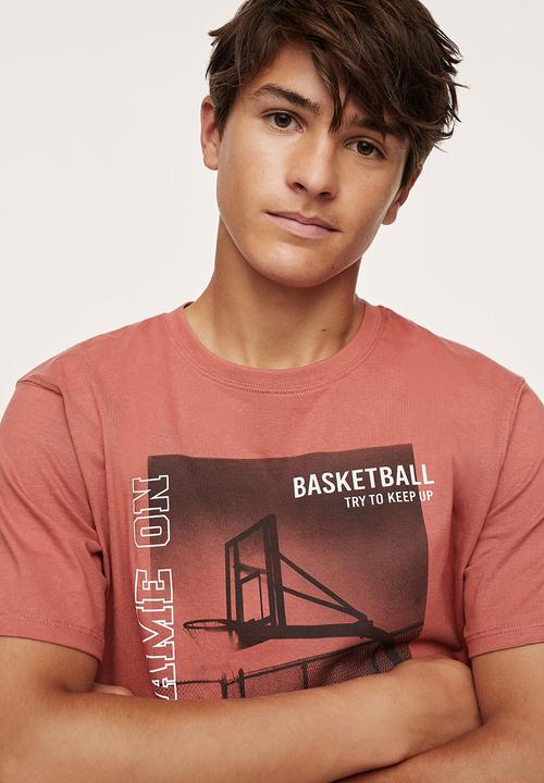MANGO - T-shirt basket - red