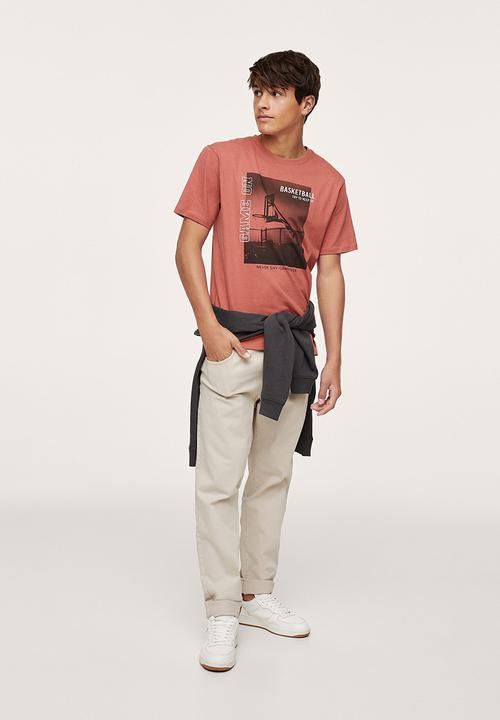 MANGO - T-shirt basket - red