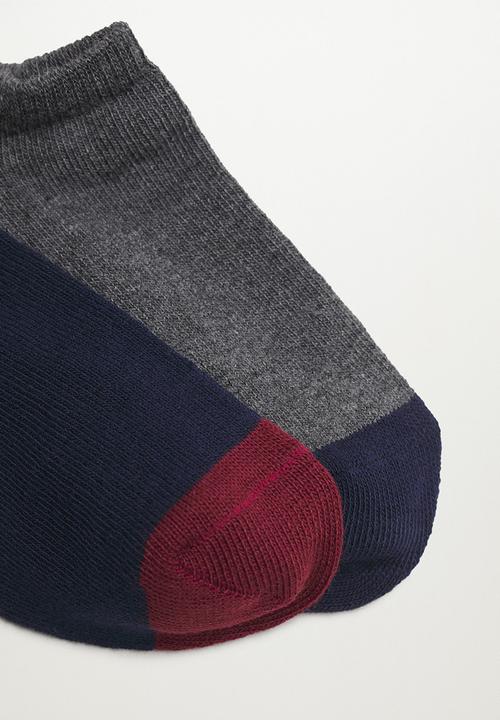 MANGO - Socks happy - grey & navy 