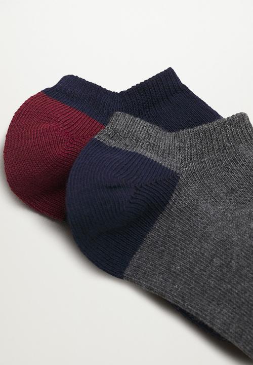 MANGO - Socks happy - grey & navy 