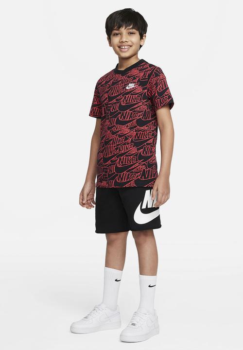 Nike - B nsw tee kids aop - black & red