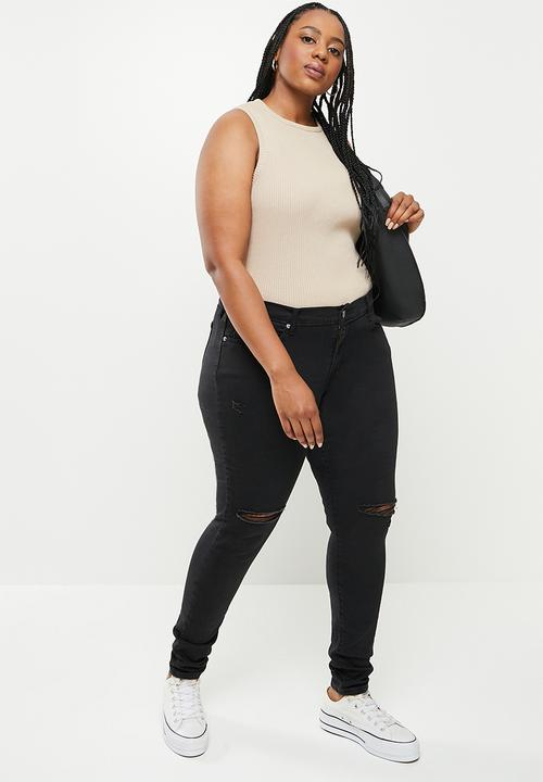 Levi’s® - Curvy super skinny over the edge sa -  black 