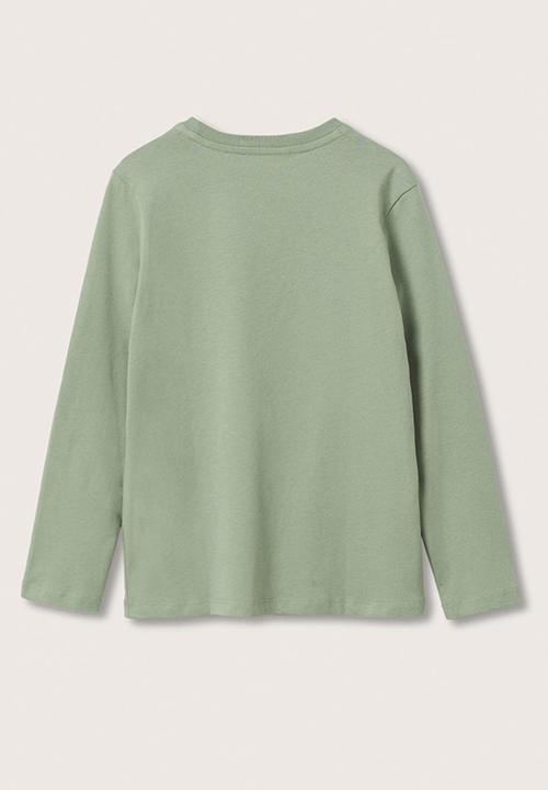 MANGO - T-shirt spencer - green