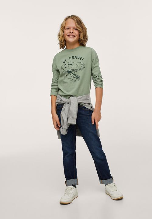 MANGO - T-shirt spencer - green