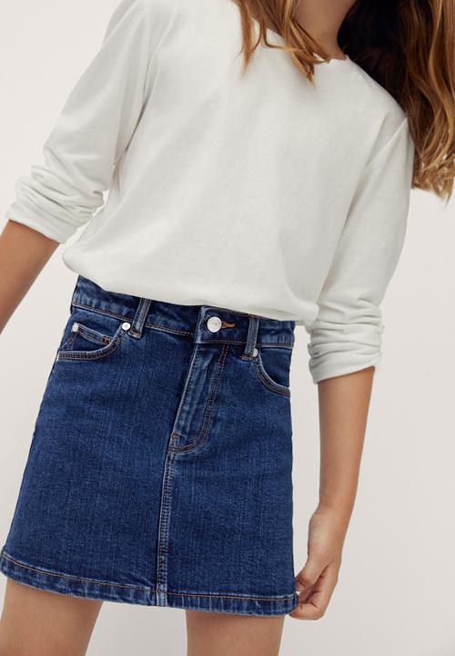 MANGO - Skirt sue - blue