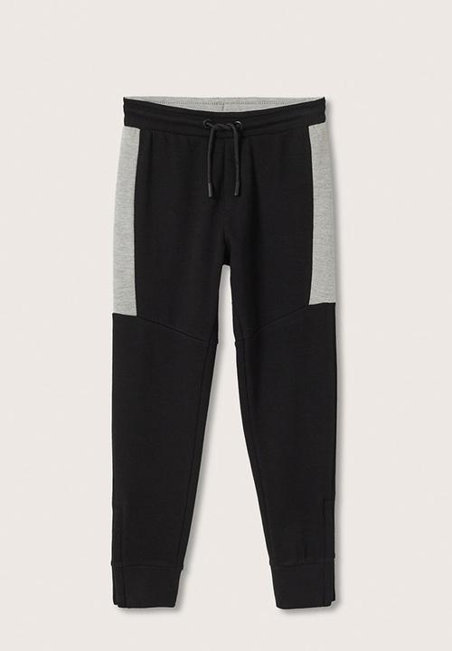 MANGO - Trousers stone - black