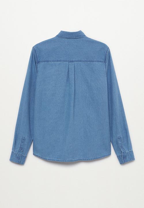 MANGO - Shirt bray - open blue