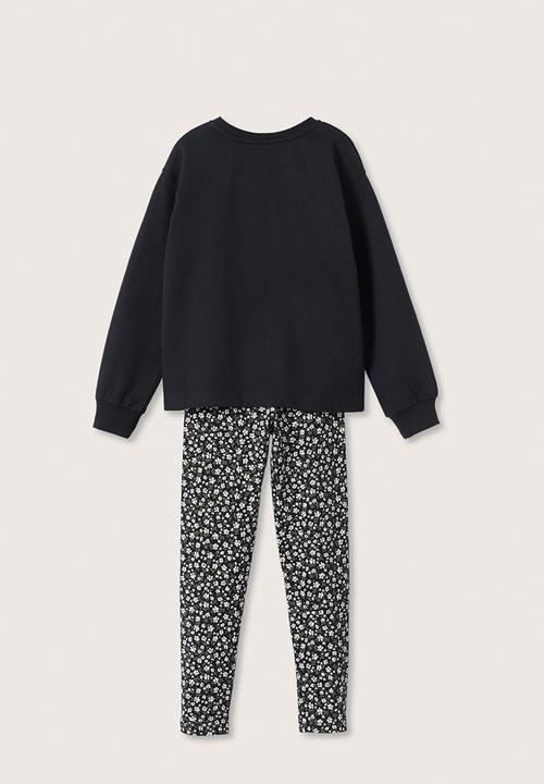 MANGO - Tracksuit eliach - black & white 