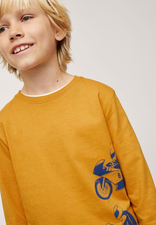 MANGO - T-shirt racing - yellow