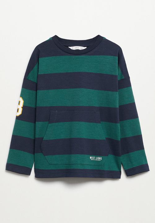 MANGO - T-shirt rugby - green