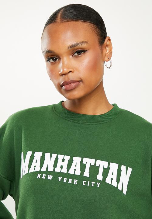 Missguided - Graphic sweater midi dress - green
