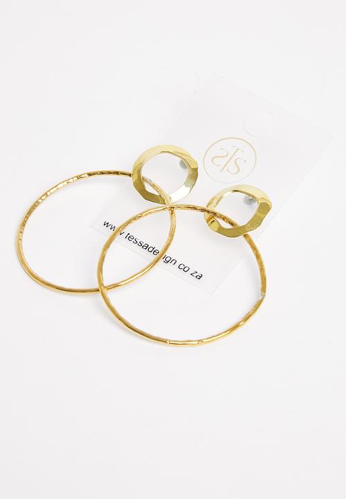 Tessa Design - Swati abstract hoop earrings - gold