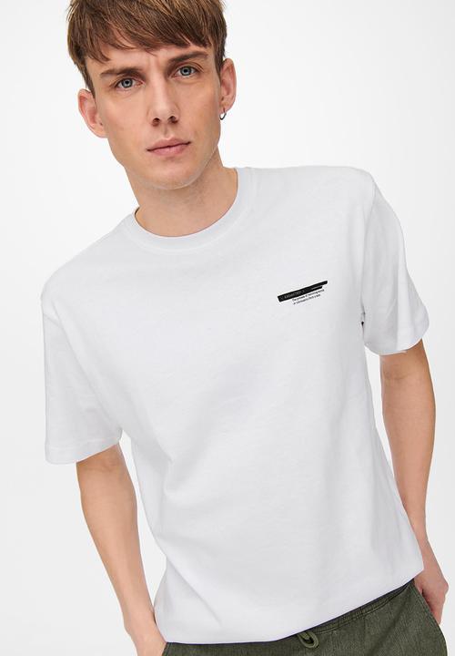 Only & Sons - Onsosris life rlx short sleeve redact tee - bright white