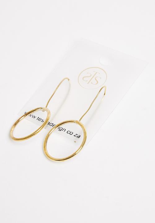 Tessa Design - Saige circle drop earrings - gold