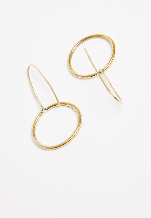 Tessa Design - Saige circle drop earrings - gold