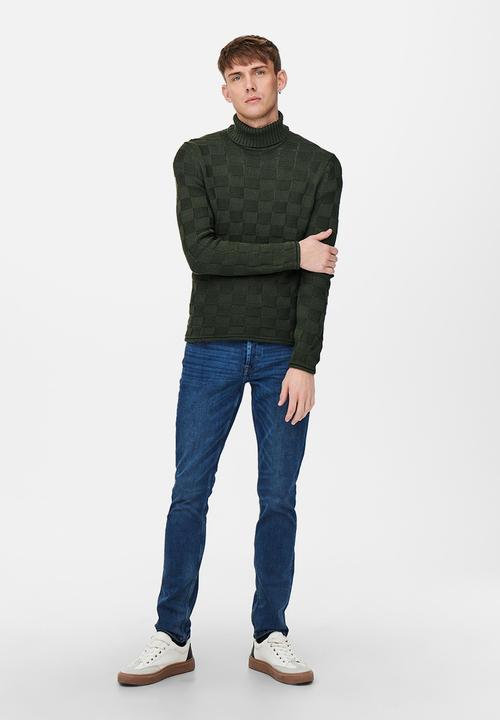 Only & Sons - Onshelix roll neck life knit - peat