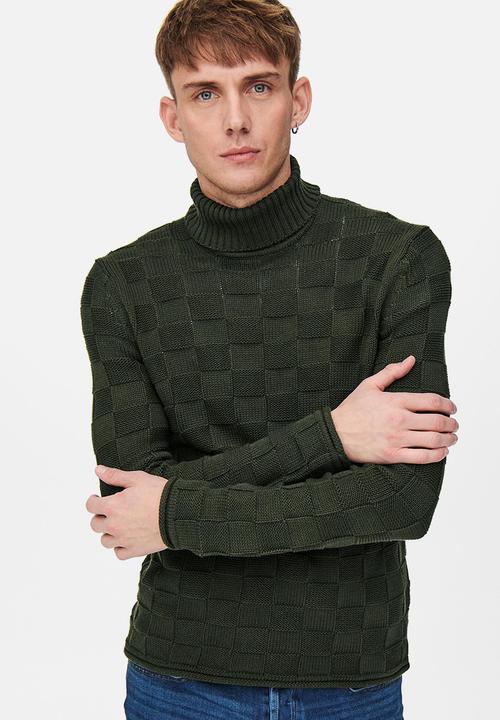 Only & Sons - Onshelix roll neck life knit - peat