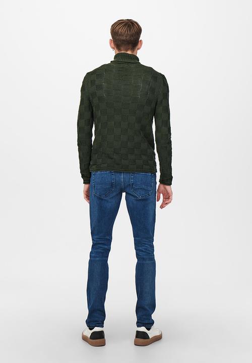 Only & Sons - Onshelix roll neck life knit - peat