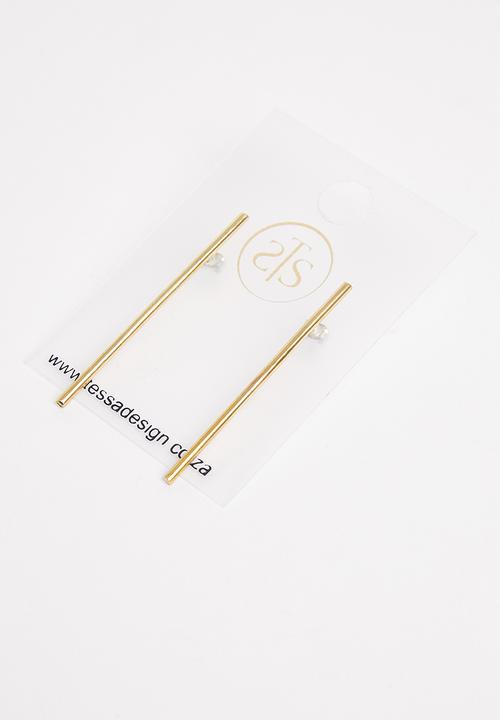 Tessa Design - Alexa linear earrings - gold