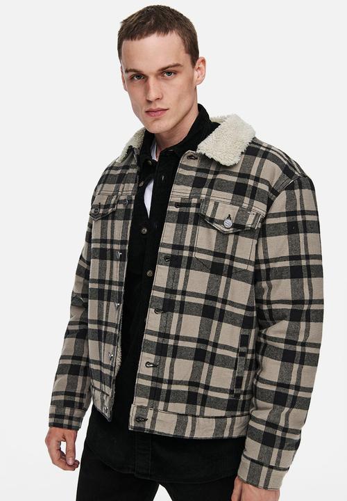 Only & Sons - Onslouis life jacket check pk 0419 - brindle