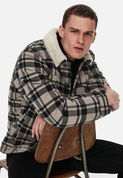 Only & Sons - Onslouis life jacket check pk 0419 - brindle