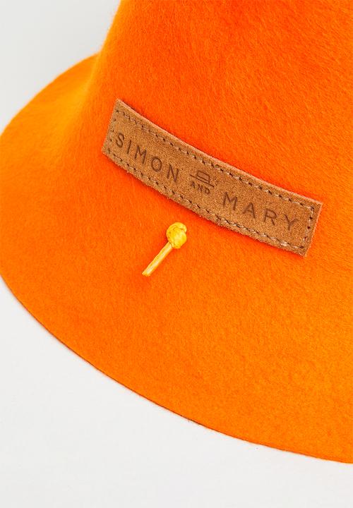 Simon and Mary - Wonky pith helmet - bright orange