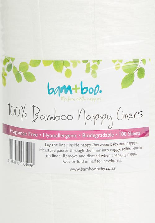 Bamboo Baby - Biodegradable nappy liners - white