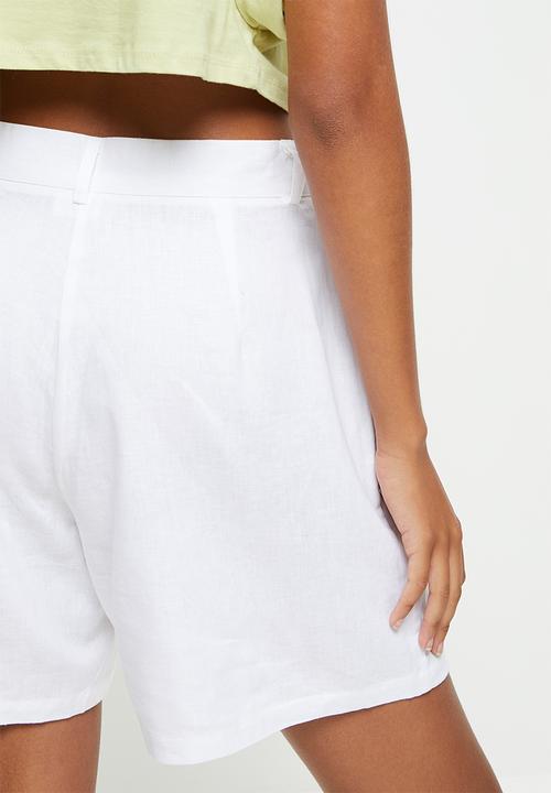 Cotton On - Darcy tailored linen blend short - white