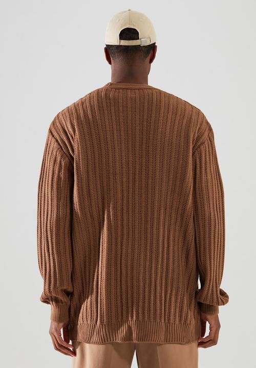 Trendyol - Textured regular fit cardigan - mink