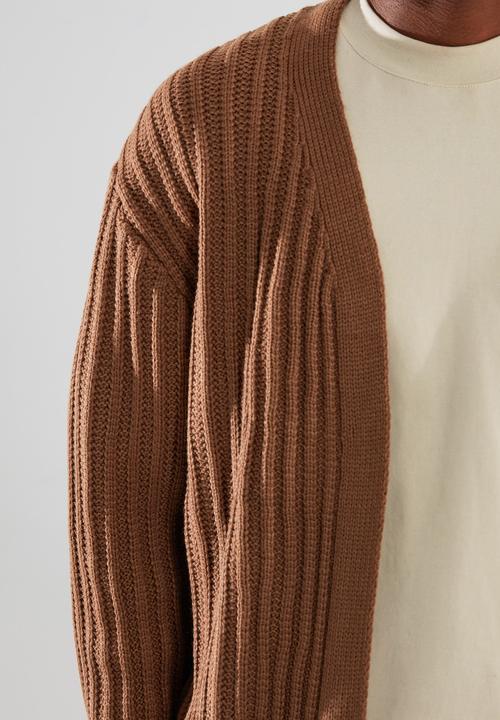 Trendyol - Textured regular fit cardigan - mink
