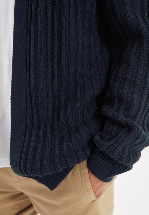 Trendyol - Textured regular fit cardigan - navy