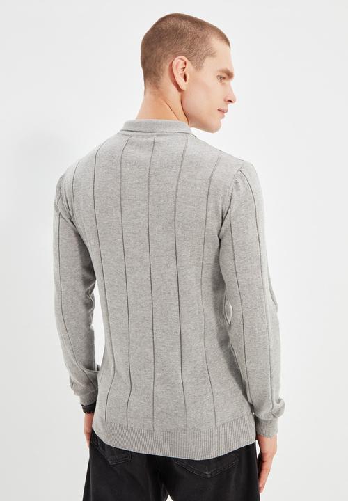 Trendyol - Quarter zip knit golfer - grey