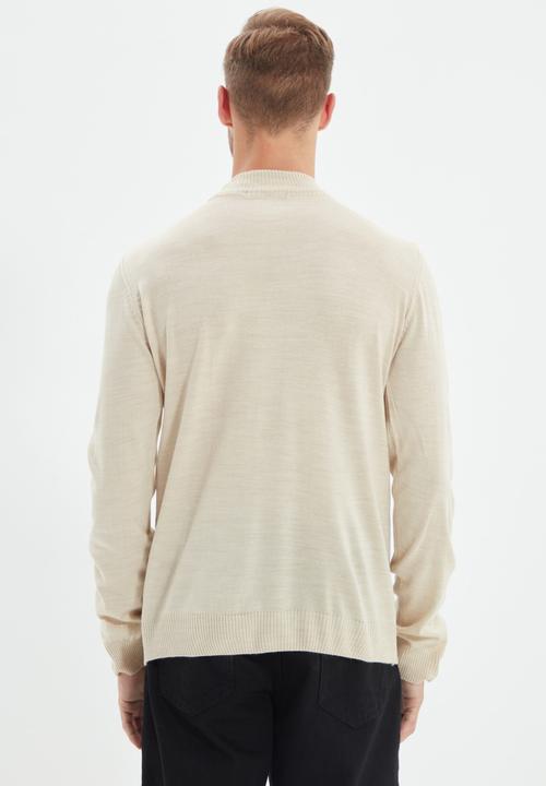 Trendyol - Chris high neck slim fit knit - beige