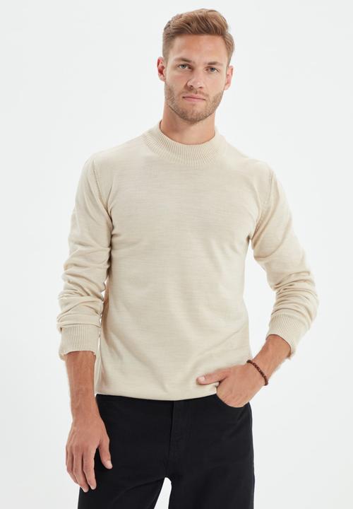 Trendyol - Chris high neck slim fit knit - beige