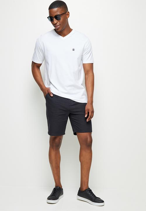 Lark & Crosse - Textured chino short - black