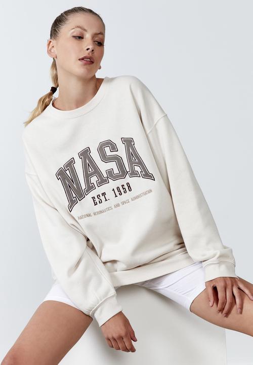 Factorie - Lcn nasa oversized graphic crew - lcn nas light stone/nasa