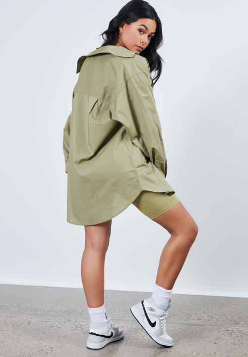 Factorie - Oversized long sleeve shirt - olive leaf