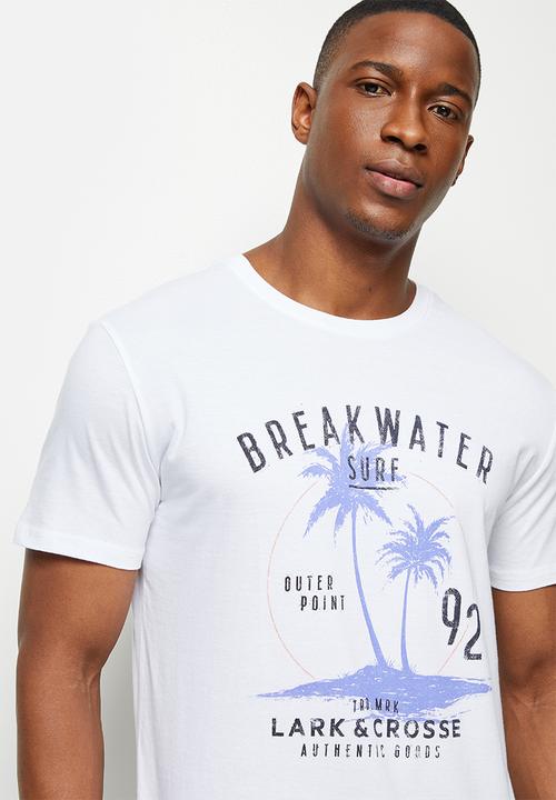 Lark & Crosse - L&c graphic crew neck tee  - white